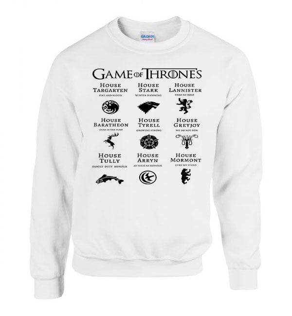 trónok harca game of thrones stark lannister Fehér Férfi Pulóver