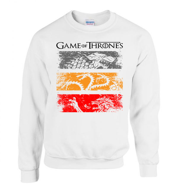 Game Of Thrones trónok harca Fehér Férfi Pulóver