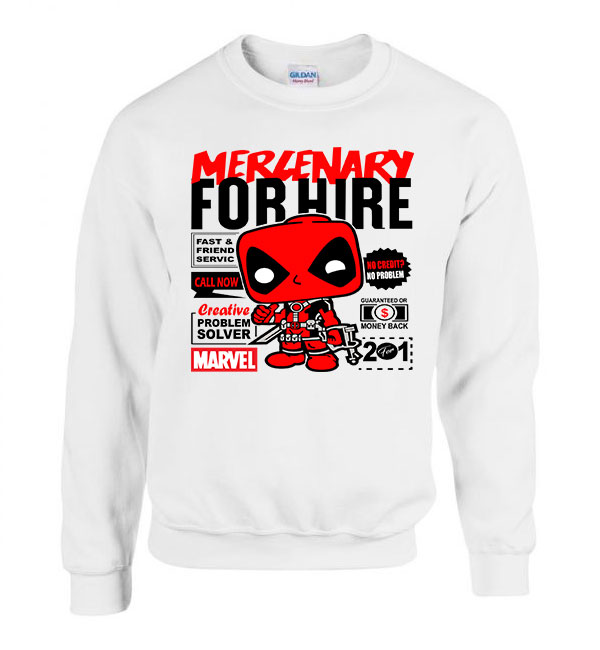 deadpool Fehér Férfi Pulóver