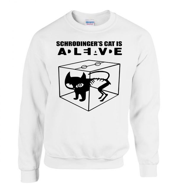Schrödinger Macskája Fehér Férfi Pulóver