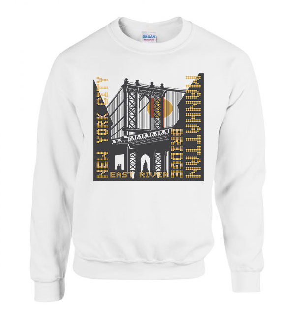 Manhattan new york Fehér Férfi Pulóver