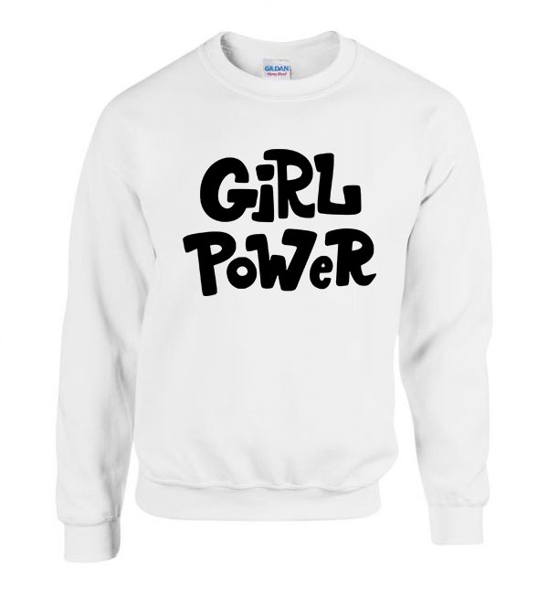 Girl Power Fehér Férfi Pulóver