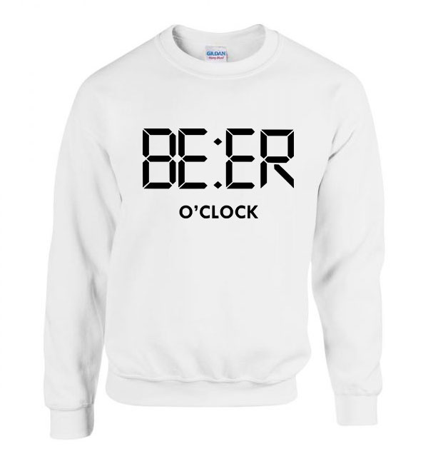 Vicces Sör Beer Oclock Fehér Férfi Pulóver