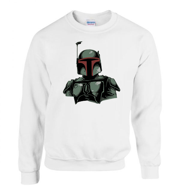 Star Wars Boba Fett Fehér Férfi Pulóver