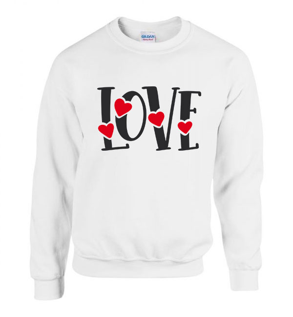 Love Szív Fehér Férfi Pulóver