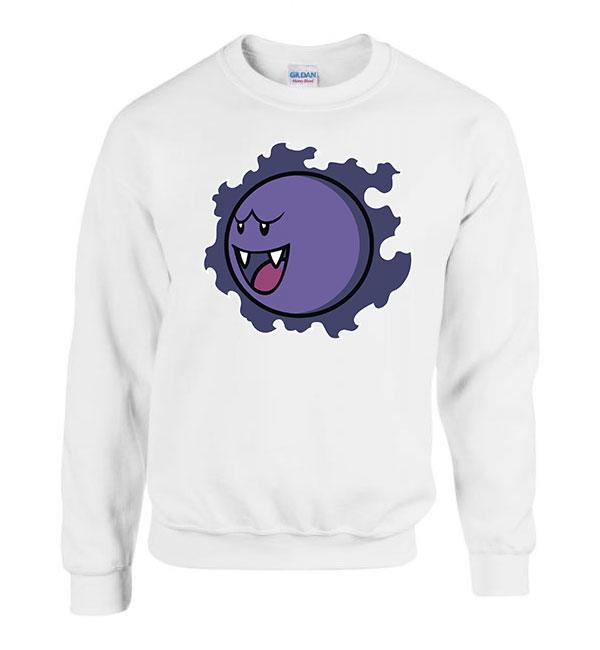 Pokemon Gastly Fehér Férfi Pulóver