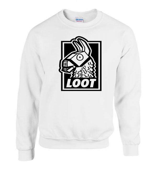 Fortnite loot láma Fehér Férfi Pulóver