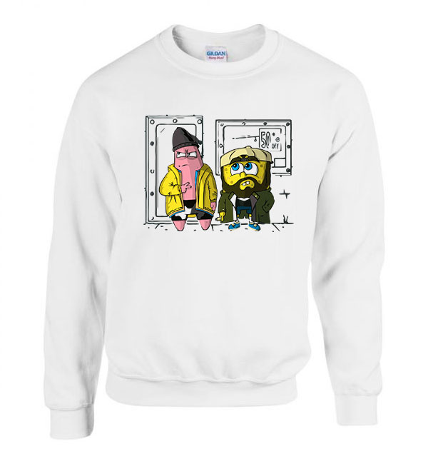spongya bob jay és néma bob Fehér Férfi Pulóver