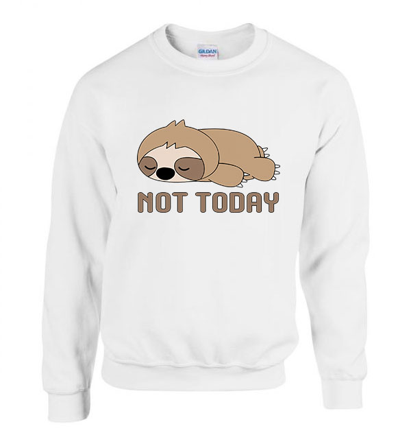 lusta lajhár not today Fehér Férfi Pulóver