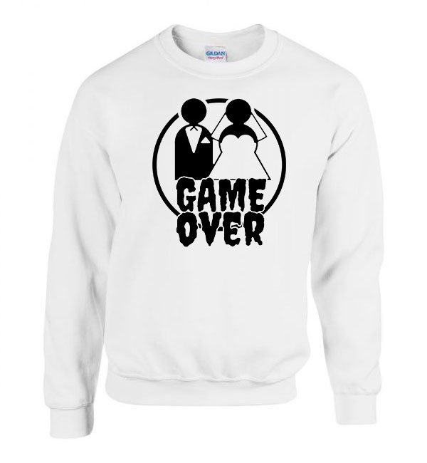 game over legénybúcsú humor Fehér Férfi Pulóver