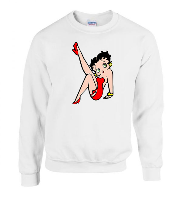 Betty Boop Fehér Férfi Pulóver