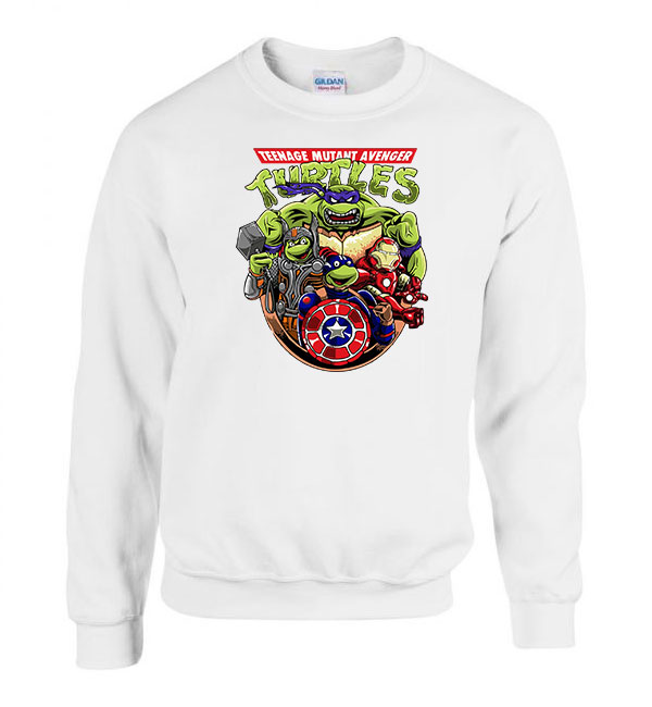 tini ninja teknőcök tmnt avengers Fehér Férfi Pulóver