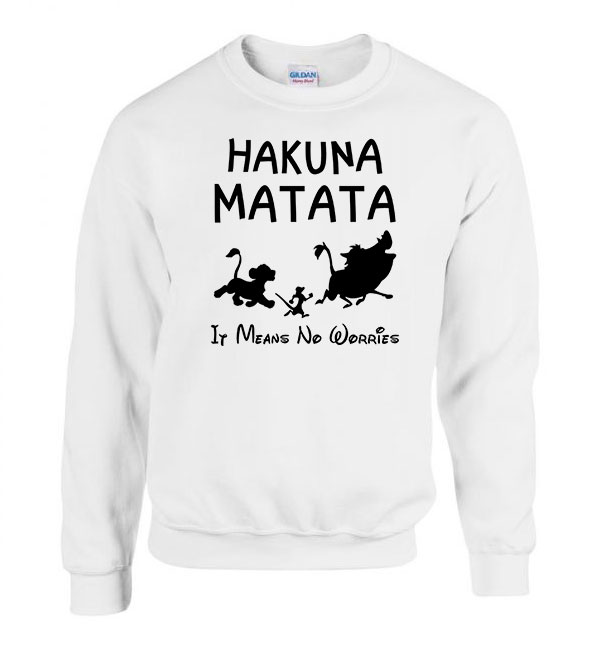 hakuna matata az oroszlánkirály Fehér Férfi Pulóver