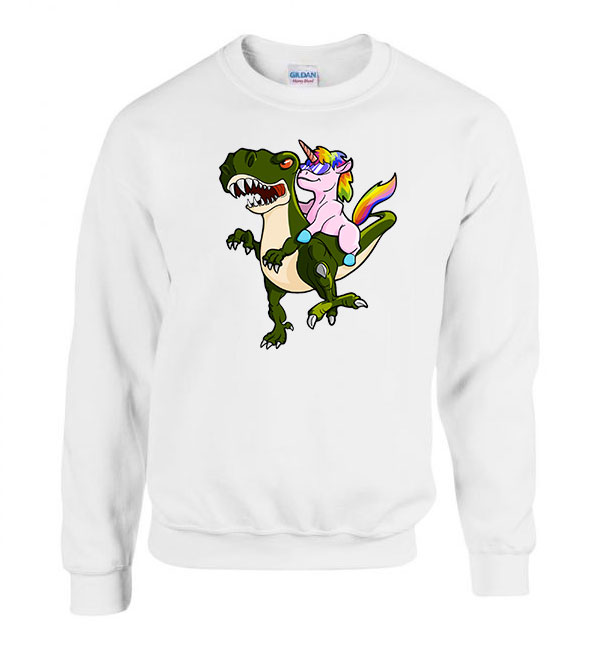 unikornis t-rex Fehér Férfi Pulóver