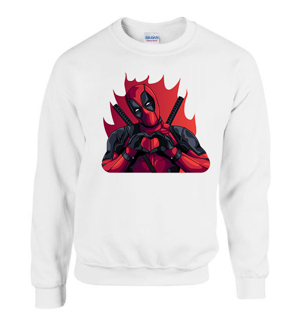 deadpool Fehér Férfi Pulóver
