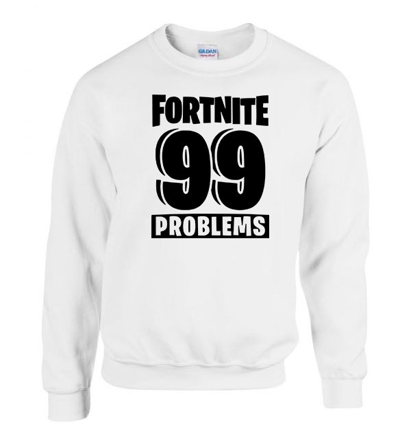 fortnite 99 problems Fehér Férfi Pulóver