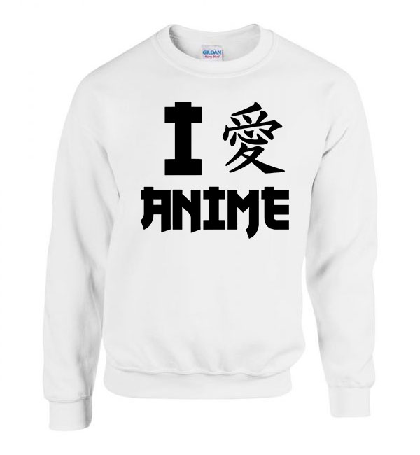 anime Fehér Férfi Pulóver
