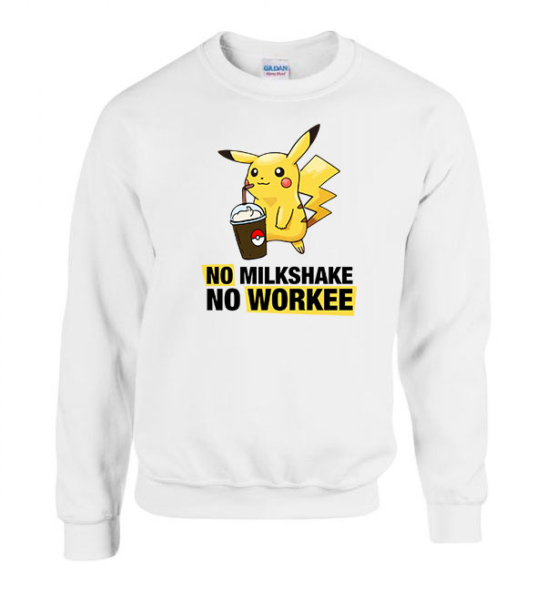 no milkshake no workee Fehér Férfi Pulóver