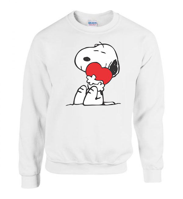 snoopy Fehér Férfi Pulóver