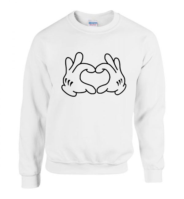 Mickey Egér kesztyű love Fehér Férfi Pulóver