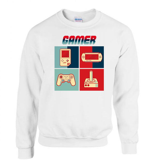 Gamer joystick gameboy Fehér Férfi Pulóver