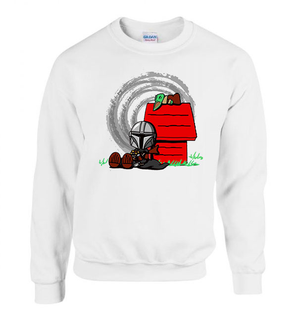 a mandalorian baba yoda baby yoda Fehér Férfi Pulóver