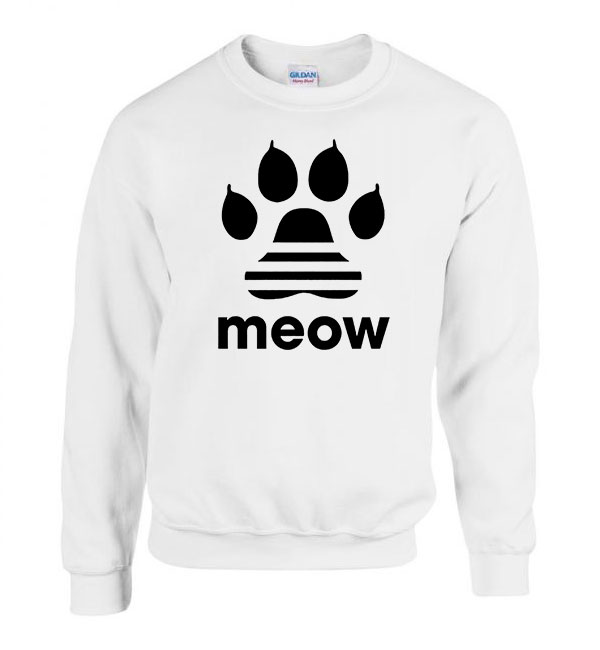 meow macskás cicás cica Fehér Férfi Pulóver