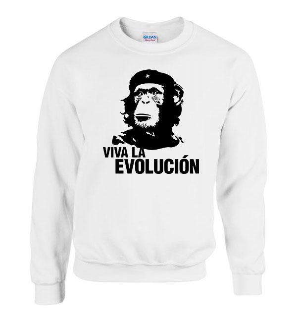 evolúció evolution majom csimpánz Fehér Férfi Pulóver