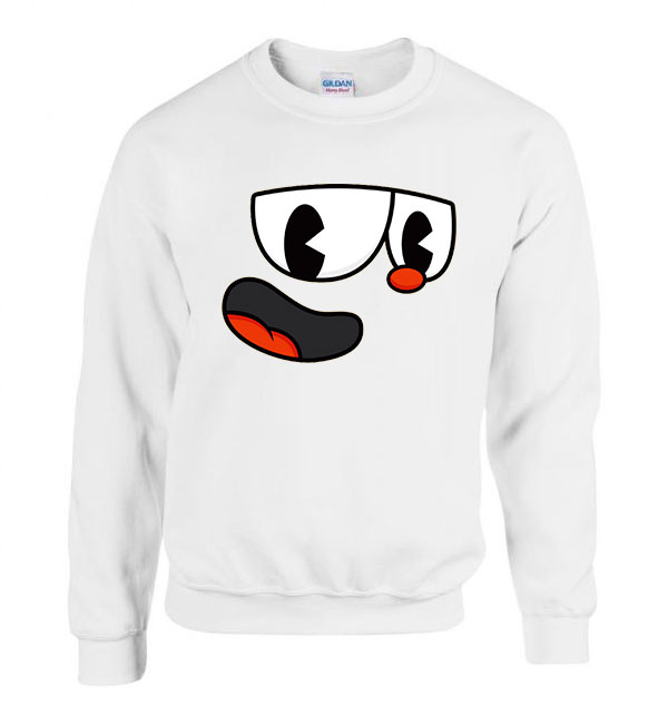 cuphead Fehér Férfi Pulóver
