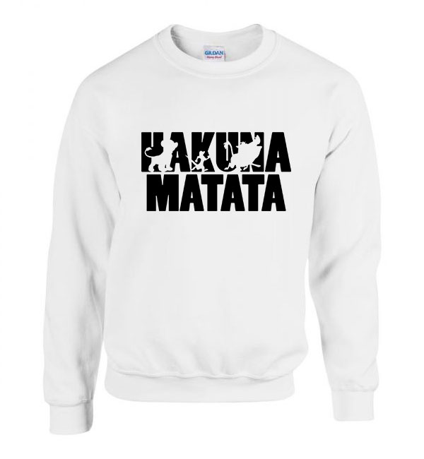 hakuna matata oroszlánkirály Fehér Férfi Pulóver