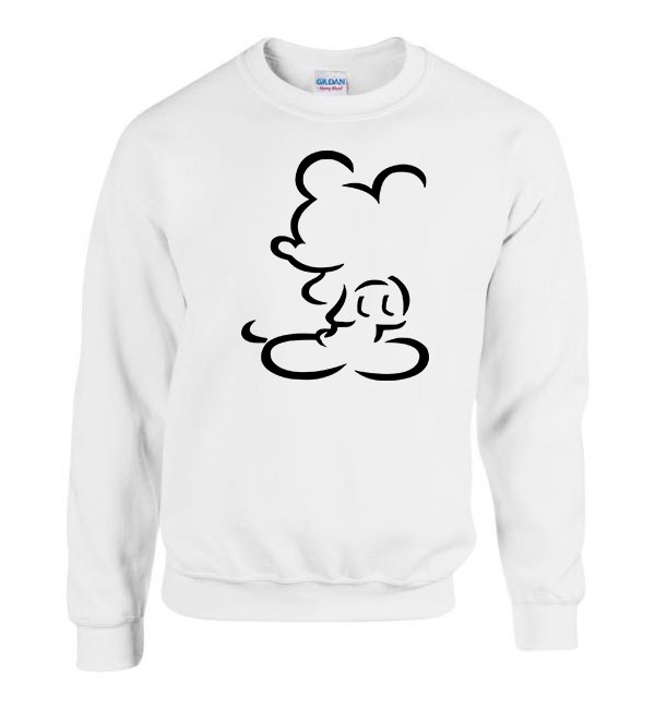 mickey egér outline Fehér Férfi Pulóver