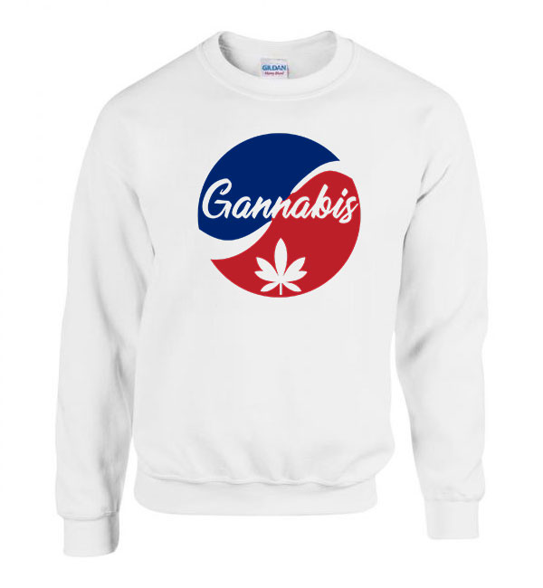cannabis kanabisz  Fehér Férfi Pulóver