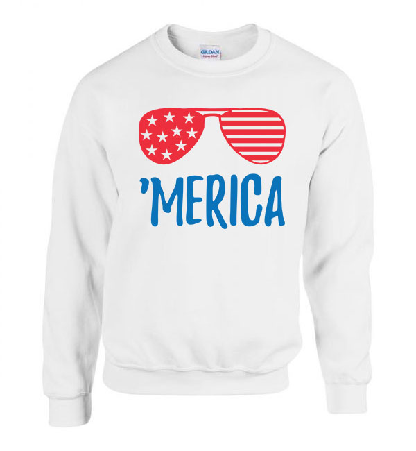 merica america Fehér Férfi Pulóver
