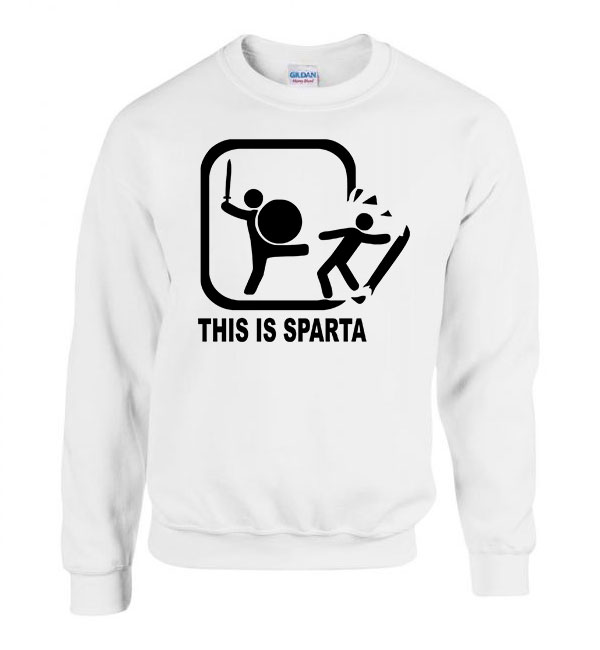 this is sparta ez itt sparta Fehér Férfi Pulóver