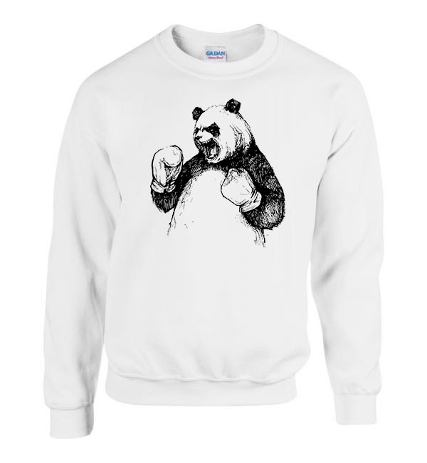 boxoló panda Fehér Férfi Pulóver