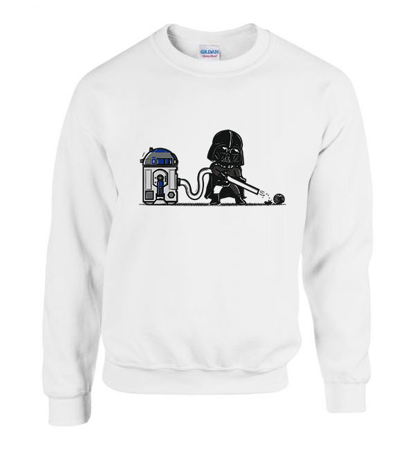 r2d2 darth vader porszívó Fehér Férfi Pulóver