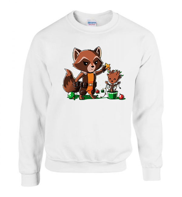 groot rocket raccoon Fehér Férfi Pulóver