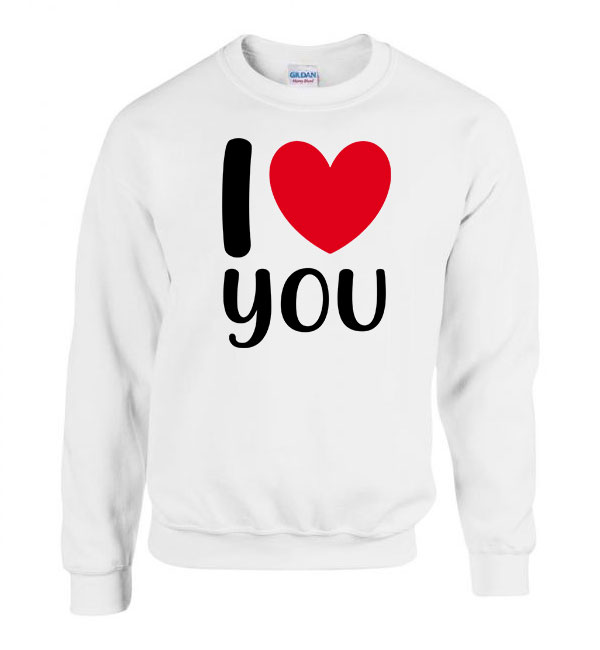 i love you Fehér Férfi Pulóver