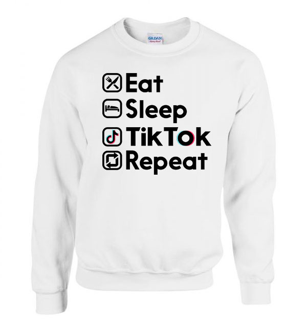 tik tok Fehér Férfi Pulóver