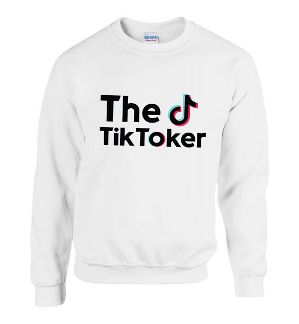 tik tok Fehér Férfi Pulóver