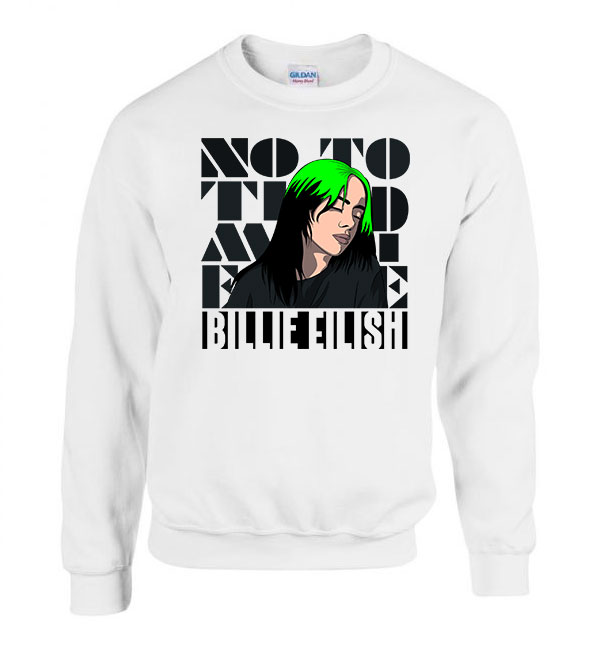 Billie Eilish Fehér Férfi Pulóver