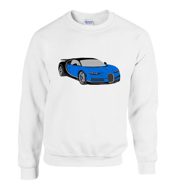 Bugatti Veyron Fehér Férfi Pulóver