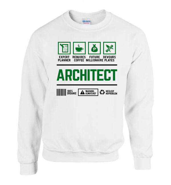 Építész építő architect Fehér Férfi Pulóver