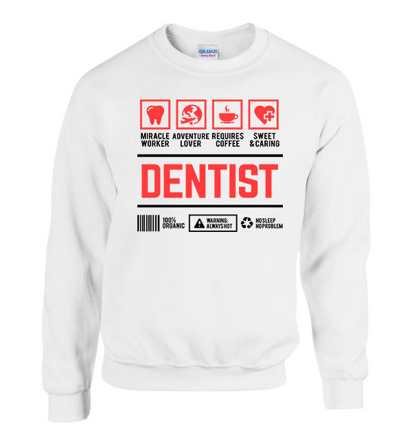 fogorvos fogászat dentist Fehér Férfi Pulóver