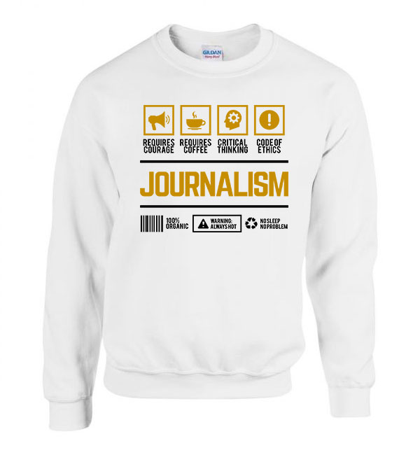 újságíró journalist Fehér Férfi Pulóver