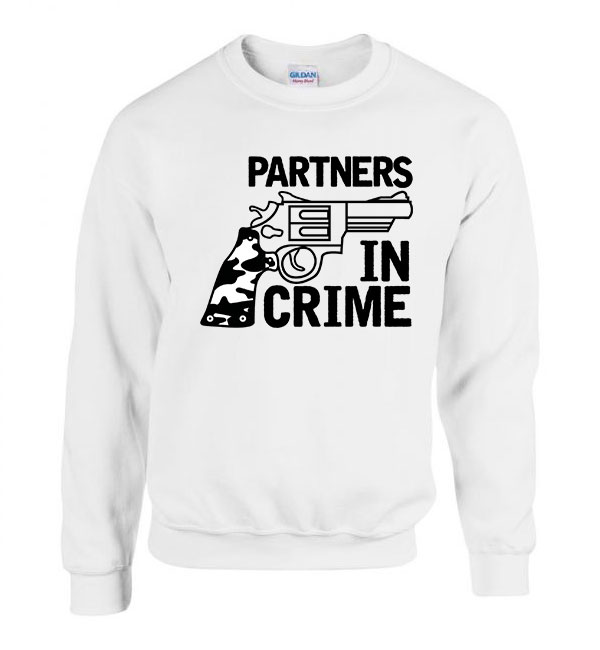 Partners In Crime páros pároknak Fehér Férfi Pulóver