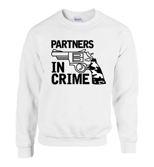 Partners In Crime páros pároknak Fehér Férfi Pulóver