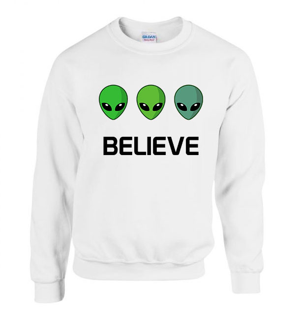 believe ufo Fehér Férfi Pulóver