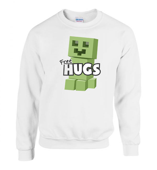 minecraft creeper Fehér Férfi Pulóver