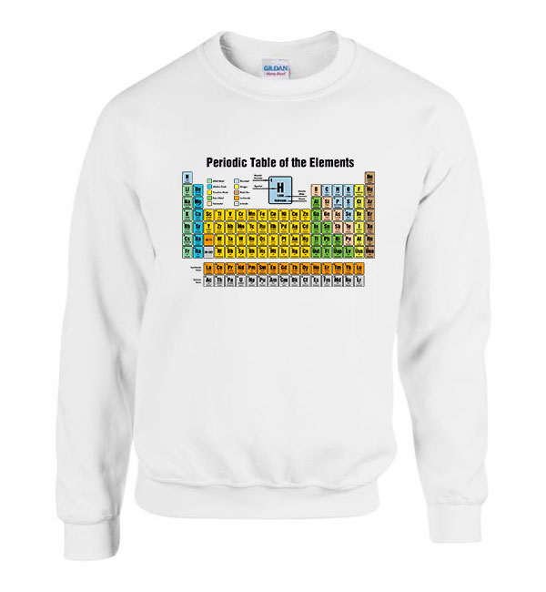 periódusos rendszer Fehér Férfi Pulóver
